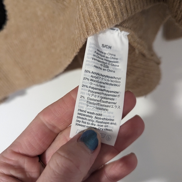 Madewell Dot Pullover Sweater, Camel Polkadot, Size S - Picture 7 of 8